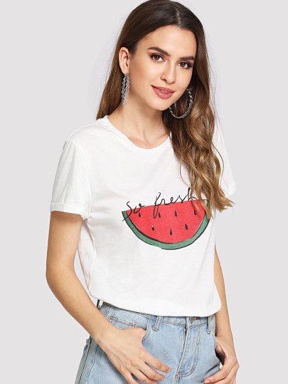 Clothes Shein, Shein Fashion, Shein Clothing, Watermelon Print, Shein Dress, Ladies Dresses, Candy Bars, Dresses Outfits, Women Sweaters