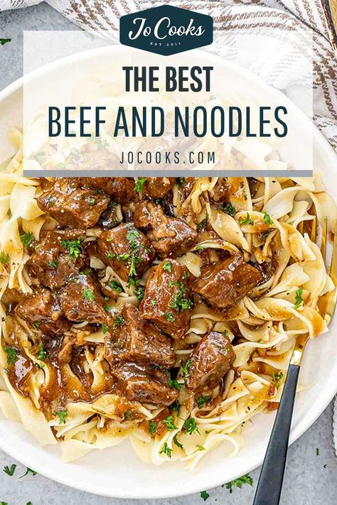 Easy Beef And Noodles, Easy Beef And Noodles Recipe, Beef Egg Noodles, Beef And Noodles Crockpot, Beef And Noodles Recipe, Beef Tips And Noodles, Beef Noodle Casserole, Crock Pot Beef Tips, Italian Cookbook