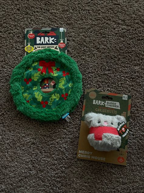 BARK Holiday Wreath Toss Dog Toy curated on LTK Dog For Christmas Present, Christmas Dog Accessories, Holiday Hazards For Pets, Christmas Dog Bed, Christmas Dog Toy, Dog Gear, Christmas Toys, Christmas Animals, Christmas Dog