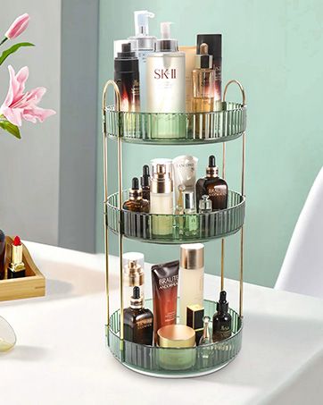 #bathroomorganizer #makeuporganizer #declutter #affiliate Make Up Counter, Spinning Organizer, Bathroom Organizer Countertop, Rotating Makeup Organizer, Organize Bathroom Countertop, Bathroom Countertop Organizer, Counter Shelf, Makeup Organiser, Makeup Storage Organization