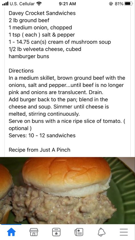 Recipes With Velveeta Cheese, Velveeta Recipes, Mushroom Sandwich, Mushroom Soup Recipes, Sloppy Joes Recipe, Cream Of Mushroom Soup, Cream Of Mushroom, Hamburger Meat, Crockpot Dishes