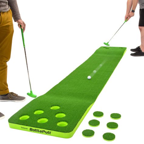 PRICES MAY VARY. BATTLEPUTT: An exciting new hybrid between golf and pong for the ultimate 2-on-2 party game; Easy to learn and fun for all ages and skill levels; Includes 11 ft putting green, 2 putters, 2 golf balls and 12 cup caps for scoring SINK PUTTS TO SCORE: Compete with 2-4 players to sink putts into all the opposing team's cups and cover the cup after scoring; Includes standard game rules plus option pong inspired party rules SOCIAL EVENT FAVORITE: Challenge friends and family at your n Pong Game, Party Rules, Green Mat, Golf Simulators, Corn Hole Game, Fun Party Games, Lawn Games, Golf Gear, Perfect Game