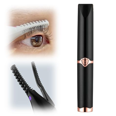 Lashes Curler, Heated Lash Curler, Glamorous Curls, Curled Lashes, Heated Eyelash Curler, Lash Curler, Eyelash Curler, Long Lashes, Black Beauty