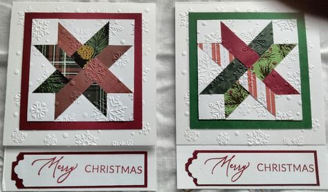 Christmas Quilt Cards, Quilted Christmas Cards, Quilted Cards, Quilt Cards, Quilt Christmas, Minding Your Own Business, Red Accessories, 2024 Christmas, Designer Paper