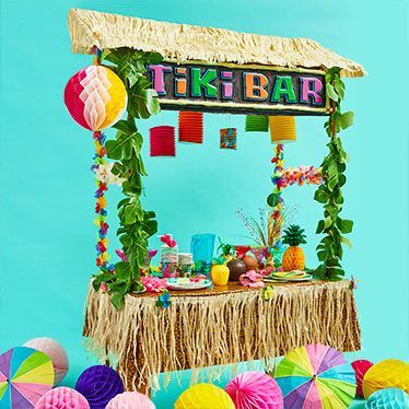 Tiki Bar Party, Tiki Birthday Party, 12th Birthday Party Ideas, Hawaii Themed Party, Mexico Christmas, Party Decorations Balloons, Aloha Party, Hawaiian Party Decorations, Beach Birthday Party