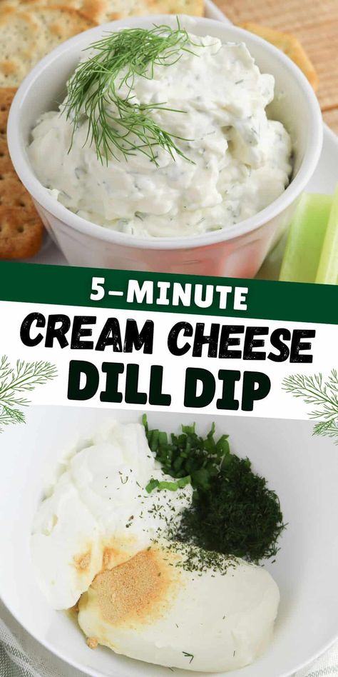 Cool, creamy, and refreshing, this easy dill dip is packed with flavor and pairs perfectly with veggies, chips, or crackers for dipping. Great for game day, holidays, parties, or as a tasty snack or appetizer any time. Easy Dill Dip, Dill Dip Recipe, Sour Cream Dip Recipes, Dill Dip Recipes, Gluten Free Recipes Appetizers, Cream Cheese Recipes Dip, Dip Recipes Appetizers, Healthy Crackers, Sour Cream Dip