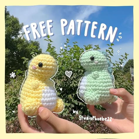 Crochet Dinosaur Pattern Free, Dino Plushie, Dino Pattern, Crochet Dinosaur Patterns, Easy Crochet Animals, Animal Crochet, Quick Crochet Patterns, Crochet Dinosaur, Pola Amigurumi