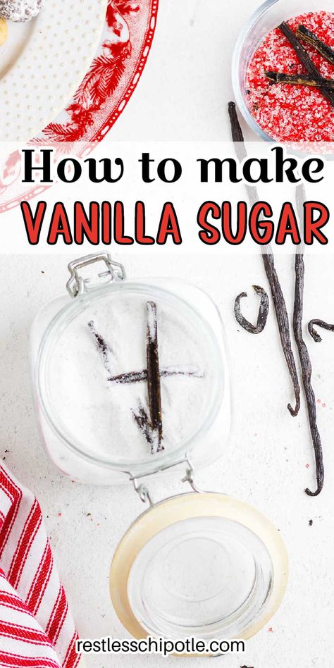 Vanilla Bean Sugar, Diy Vanilla, Restless Chipotle, Homemade Custard, Homemade Vanilla Extract, Light Meals, Sweet Treats Desserts, Vanilla Beans, Flavored Sugar