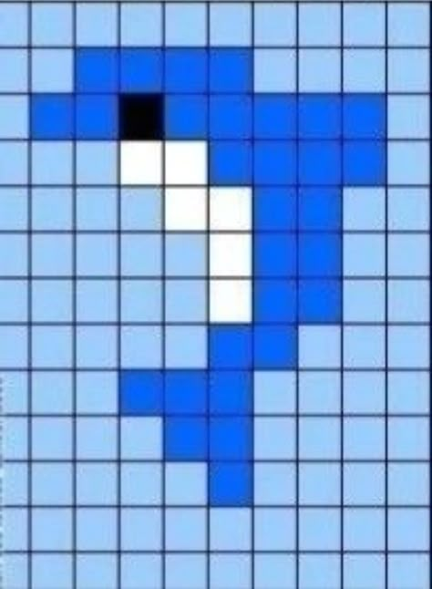 Kandi Patterns Pixel Art, Dolphin Pixel Art, Mini Pixel Art, Pixel Art Mini, Easy Perler Bead Patterns, Graph Paper Drawings, Easy Perler Beads Ideas, Easy Pixel Art, Pixel Art Templates