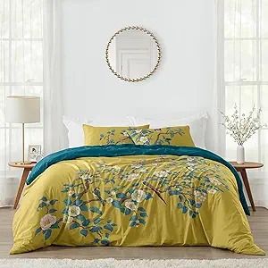 Amazon.com: Sweet Jojo Designs Yellow Teal Floral Bird Girl Queen Duvet Cover Bedding Set Full Size Bed Comforter Case Shams 3pc -Chartreuse Turquoise Blue Flowers Cottagecore Vintage Botanical Pink Blossom Tree : Home & Kitchen Full Size Bed Comforter, Butterfly Bedding Set, Flower Duvet Cover, Red Duvet Cover, Chinoiserie Design, Sham Bedding, Full Bedding Sets, Sweet Jojo Designs, Queen Duvet Cover