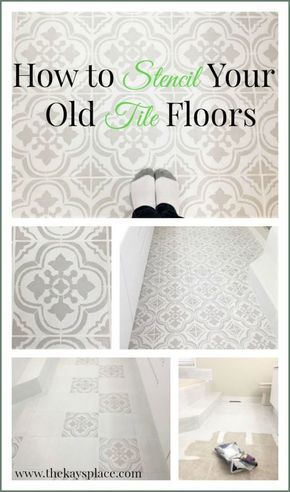 Learn how to stencil your floors like a pro. It is much easier than you think! #floordecor #homedecor #stencil Mold In Bathroom, Painting Tile Floors, Porch Tile, Tile Stencil, Stenciled Floor, Porch Flooring, Tile Floors, Kitchen Floor Tile, Kitchen Decorating