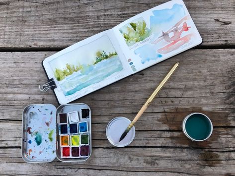 What’s in My Field Art Kit and How to Build Your Own! – Wandering Pine Outdoor Painting, Travel Watercolor, Field Art, Backpacking Trips, Isle Royale National Park, Watercolor Kit, Water Brush, Watercolor Journal, Outdoor Paint