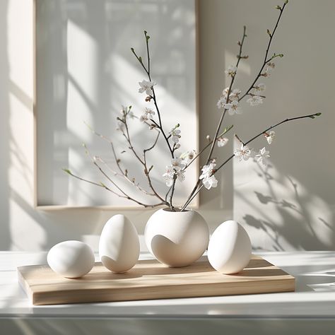 Minimal Easter, Japandi Style, Dry Plants, Easter Decoration, Flowers Nature, Easter Decorations, Easter, House Design, Vase