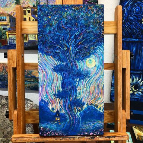 James R Eads Art, James R Eads, Family Tree Painting, Painting Night, Black Angel, Black Angels, Make Believe, Anime Dancer, Night Painting