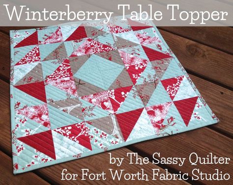 Quilt Triangles, Quilting Table, Quilt Runners, Quilted Items, Small Quilt Projects, Quilting Digest, Table Topper Patterns, Triangle Quilts, Quilted Table Topper