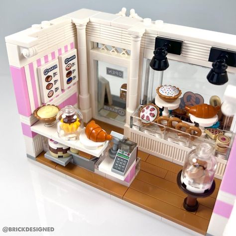 Lego Things To Build, Aesthetic Lego Builds, Cute Lego Ideas, Lego Bakery, Lego Ideas To Build, Lego Building Ideas, Lego Kitchen, Lego Food, Easy Lego Creations