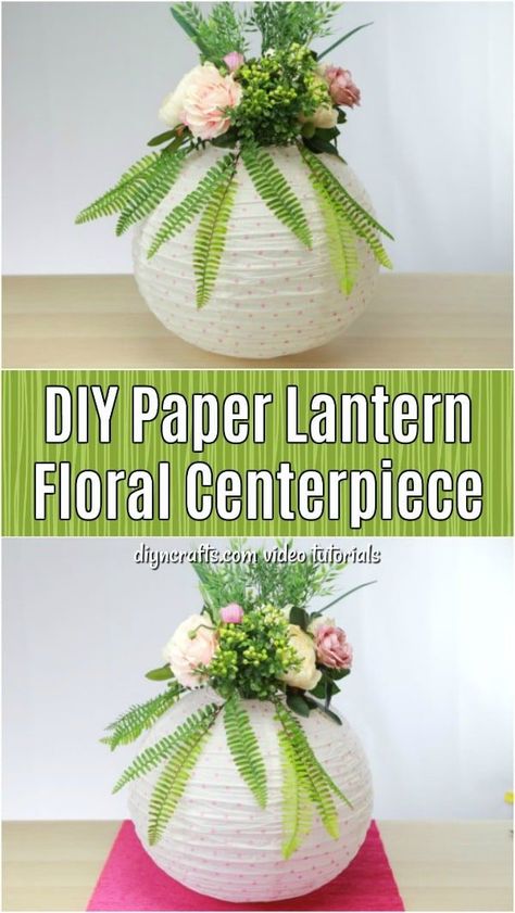 How to Make a Paper Lantern Floral Centerpiece - Learn how to make this lovely centerpiece from a paper lantern. Turn an ordinary lantern into a beautiful dining table centerpiece or cheap wedding decoration. Try making these beautiful craft today! #diyncrafts #diy #crafts #centerpiece #paperlantern #flowers #flowerarrangement #weddingdecor #homedecor Cheap Countertop Ideas, Cheap Countertop, Paper Lantern Centerpieces, Kitchen Diy Projects, Tea Cup Centerpieces, Diy Floral Centerpieces, Diy Sideboard, Simple Paper Crafts, Paper Flower Ball