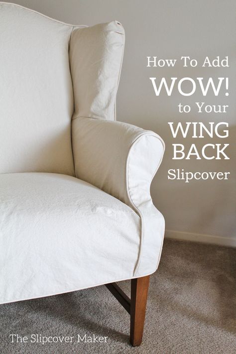 My 3 favorite techniques for creating a great fitting wingback slipcover. Slipcover Wingback Chair, Styling Wingback Chairs, Slipcovered Wingback Chair, Slip Covers For Wing Back Chairs, Wingback Chair Slipcovers, Armchair Covers, Sewing Project Ideas, Wing Back Chair, Custom Slipcovers