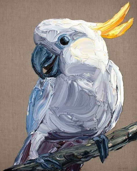 Cockatoo Painting Acrylic, Cockatoo Drawing, Cockatoo Painting, Cockatoo Art, Painting Parrot, Vineyard Art, Melbourne Art, Bird Paintings, Art Society