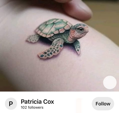 Sea Turtle Tattoos, Small Turtle Tattoo, Turtle Tattoo Ideas, 3d Turtle, Feather Tattoo Meaning, Tattoo Perna, Beach Tattoos, Leg Sleeve Tattoos, Mom And Daughter Tattoos