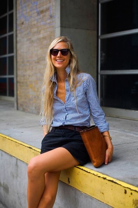 Conservative Fashion, Outfit Trends, Preppy Outfit, Style Crush, Tomboy Fashion, Mode Inspo, Fashion Mode, Preppy Outfits, Blue Shirt