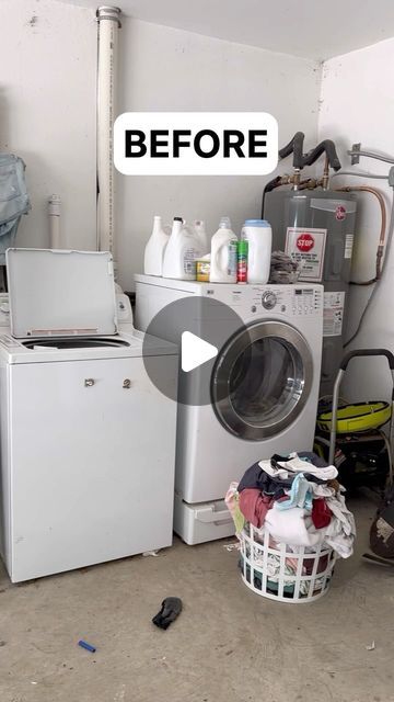 Hide Washing Machine, Washer And Dryer Room, Laundry Curtain, Washing Machine Area Ideas, Garage Laundry Area, Laundry Room Curtains, Outdoor Laundry Rooms, Saved Money, Drying Room