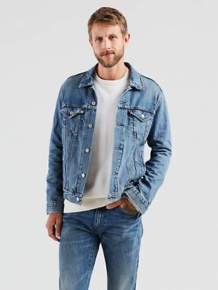 Trucker Jacket Levis Jacket Men, Denim Jacket Ootd, Denim Jacket With Jeans, Men In Denim, Jacket Ootd, Xmas Gift Guide, Jacket With Jeans, Mens Casual Jeans, Levi Denim Jacket