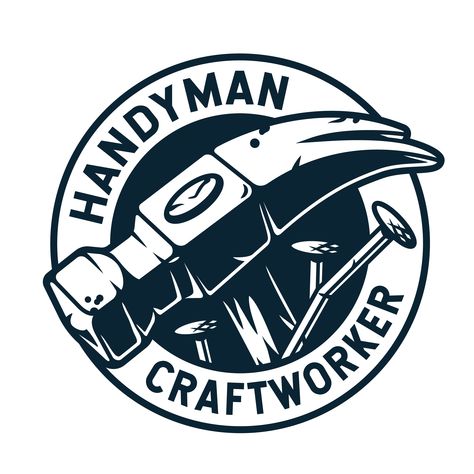 Handyman Logos Ideas, Handy Man Logo Design, Carpenter Logo Design Ideas, Flooring Logo Design Ideas, Hammer Logo Design, Carpenter Logo Design, Handy Man Logo, Workshop Logo Design, Tools Logo Design