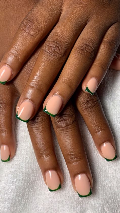 African Acrylic Nails, Colored French Tip Nails Acrylics, Gel Nail Inspo Short, African Nails, Nature Nails, Cow Photos, Hard Gel Nails, Cute Short Nails, Polish Nails