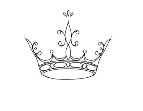 Crown Aesthetic Tattoo, Simple Tiara Tattoo, Princess Crown Tattoo Design, Queen Crown Drawing Simple, Queen Crown Tattoo Stencil, Simple Crown Tattoo Design, Simple Queen Crown Tattoo, Simple Crown Drawing, Small Crown Tattoos For Women