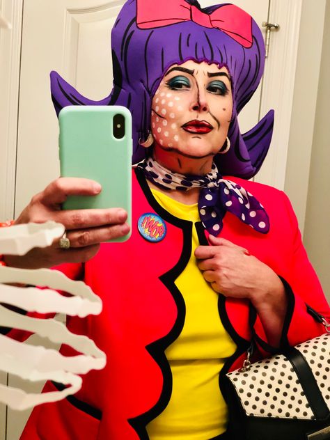 2d Costume, Comic Book Halloween, Pop Art Halloween Costume, Pop Art Costume, Pop Art Party, Clever Costumes, Pop Art Makeup, Makeup Selfie, The Jetsons