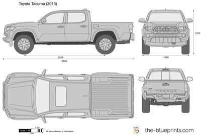 Toyota Tacoma Double Cab Car Dimensions, Tacoma 2012, Toyota Tacoma 4x4, Door Decks, 2011 Toyota Tacoma, Cars Black, Tacoma 4x4, Toyota Tacoma Double Cab, Blueprint Drawing