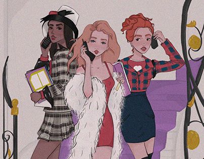 Clueless Cartoon, Clueless Drawings, Clueless Fanart, Clueless Illustration, Mean Girls Fanart, Clueless Art, Amy Heckerling, Clueless Movie, Digital Fanart