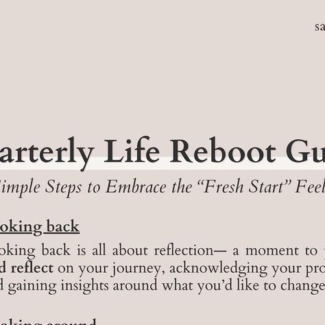 Quarterly Reset, Mental Clutter, Set Yourself Up For Success, The Chaos, Changing Seasons, Spring Cleaning, Around The Corner, Personal Growth, 3 Months