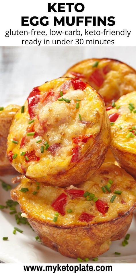 These keto egg muffins are super easy to make and extremely delicious, perfect for quick breakfasts on busy mornings. They're gluten-free, low-carb, and keto-friendly, sure to be a hit with your whole family!! Low Carb Egg Muffins, Keto Egg Muffins, Almond Flour Muffins, Breakfast Omelette, Quick Breakfast Recipes, Egg Muffins, Gluten Free Muffins, Egg Bites, Make Ahead Breakfast