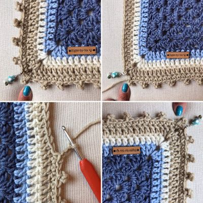 Crochet Picot Edging, Crochet Joining, Blanket Borders, Picot Crochet, Crochet Blanket Border, Crochet Blanket Tutorial, Stitches Pattern, Crochet Border Patterns, Crochet Afghan Patterns Free