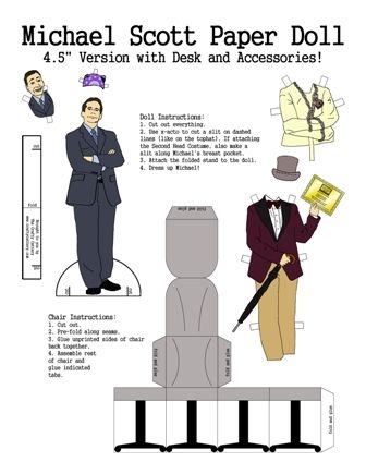 Michael Scott Paper Doll - The Office Gob Bluth, Office Themed Party, Best Of The Office, Papercraft Anime, Office Birthday Party, Who Would Win, The Office Show, Mini Furniture, Office Memes