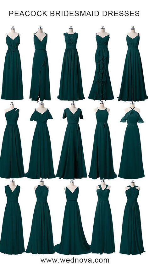 Peacock chiffon long bridesmaid dresses over 80 +styles for all sizes cheap on a budget #wedding #weddings #bride #brides #bridesmaid #bridesmaids #bridesmaiddress #bridesmaiddresses #chiffonbridesmaiddress #longbridesmaiddress Royal Blue Bridesmaids, Dark Green Bridesmaid Dress, Dresses Lavender, Royal Blue Bridesmaid Dresses, Bridesmaid Dresses Under 100, Dresses Quince, Dusty Blue Bridesmaid Dresses, Bridesmaid Dress Styles, Burgundy Bridesmaid Dresses