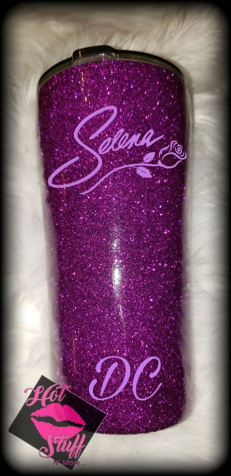 Selena Tumbler Cup, Selena Tumbler, Customized Tumblers, Cup Decorating, Resin Tumblers, Custom Starbucks Cup, Selena Quintanilla Perez, Glitter Tumblers, Tumbler Cups Diy