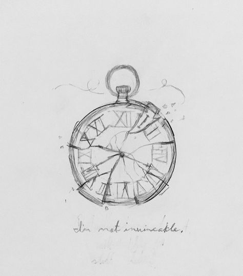 Broken Clocks for Broken Girls #art #drawing #sketch #themostbrokendoll Old Clocks Drawing, Lost In Time Art, Clock Drawing Reference, Broken Hourglass Sketch, Broken Compass Design, Pendulum Clock Drawing, Clock Aesthetic Drawing, Shattered Clock Tattoo, Clock Sketch Drawing