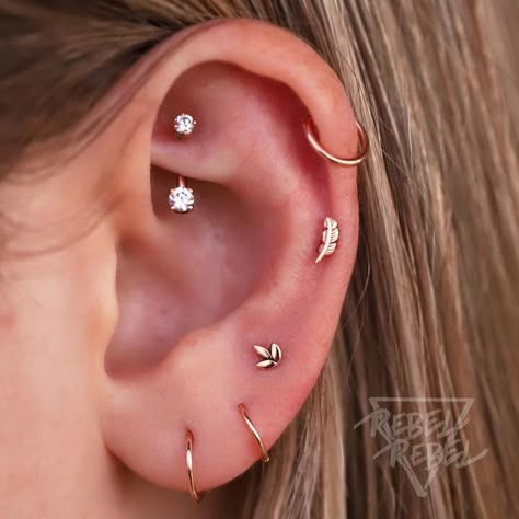 Ear Scape, Piercing Combinations, Ušný Piercing, Ear Piercing Combinations, Different Piercings, Different Ear Piercings, Piercings Ideas, Ear Piercing Ideas, Cool Ear Piercings