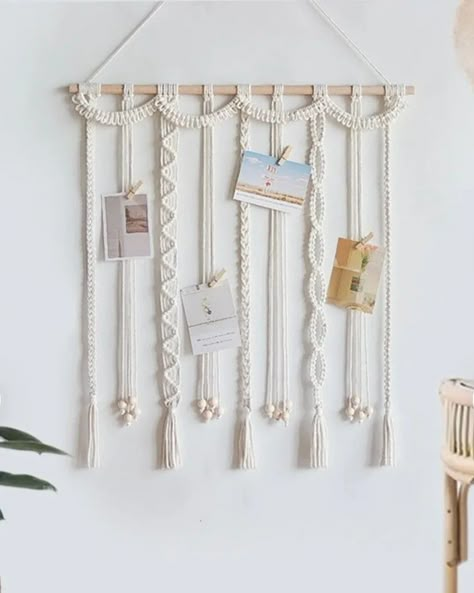 Home Decor: Macrame Wall Hanging Macrame Photo Wall Hanging, Macrame Room Decor, Decor Business Ideas, Home Decor Business Ideas, Wall Niches, Designs For Living Room, Home Decor Business, Photo Wall Hanging, Simpul Makrame