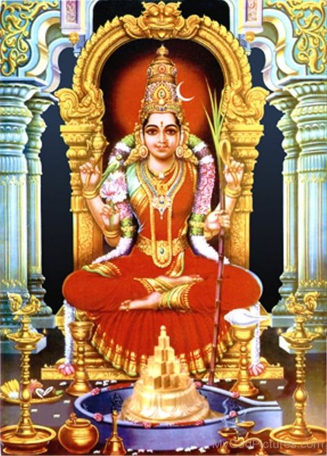 Kamakshi Goddess Picture-ty209 Aadi Shakti, Durga Images, Lakshmi Images, Devi Durga, Shiva Shakti, Divine Mother, The Hindu, Goddess Lakshmi, Lord Krishna Images