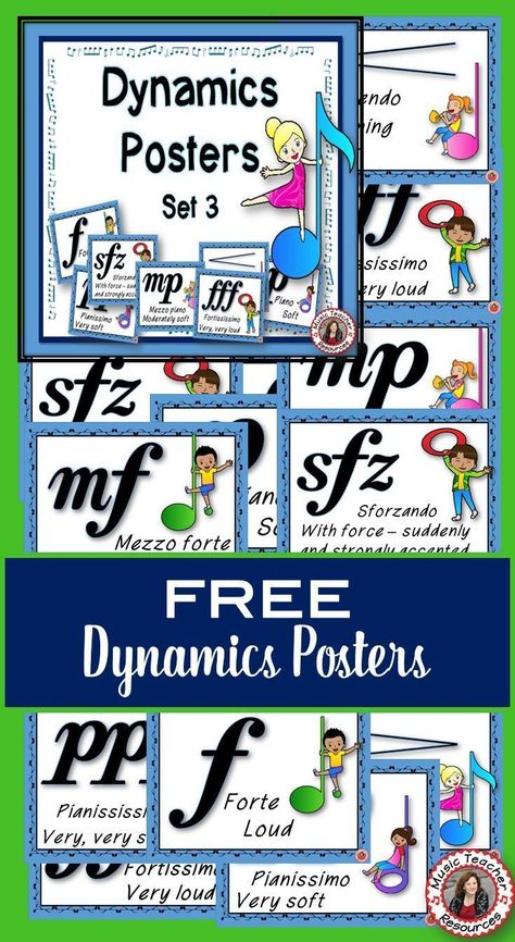 Elements of music  | Free music posters for your classroom!  Dynamics posters - CLICK through to download!  ♫     #musiceducation    #musedchat     #musiced   #mtr Music Dynamics, Music Classroom Posters, Music Vocabulary, Free Music Worksheets, Music Basics, Music Bulletin Boards, Elements Of Music, Sight Singing, Middle School Music