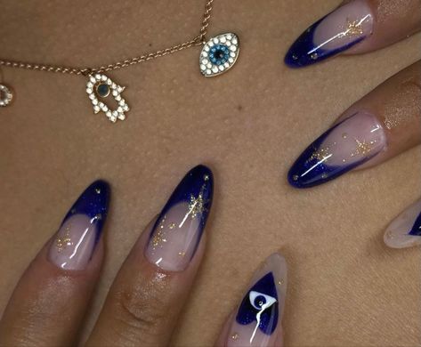 Greek Eye Nail Art, Nail Inspo Evil Eye, Mamma Mia Nails Ideas, Abba Nails, Mamma Mia Nails, Greek Goddess Nails, Ugly Nails, Nails Details, Grad Nails