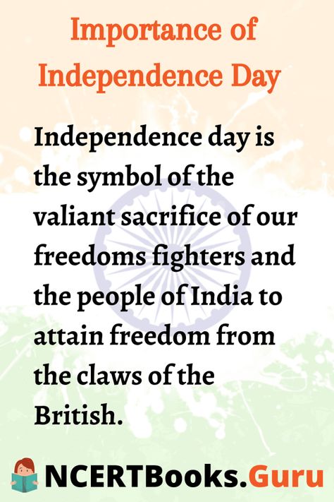 #IndependenceDayEssay #EssayonIndependenceDay #NCERTBooksGuru Essay On Republic Day, Essay On Independence Day, Independence Day Speech, Patriotic Quotes, Fingerprint Art, Independence Day India, India Independence, Do Or Die, Short Essay