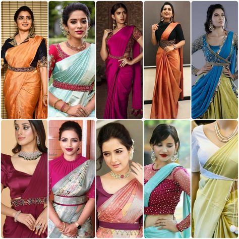 Top 50+Latest Belted Blouse Design || Silk Saree Belt Blouse Collection || New Blouse Designs || Belt Blouse Design For Silk Saree, Blouse Design Silk Saree, Blouse Designs Silk Saree, Blouse Design Silk, Blouse Designs Saree, Saree Belt, Latest Saree Trends, Belted Blouse, Saree With Belt