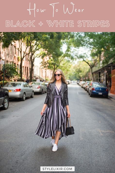 How to Wear a Black and White Striped Dress Outfit for Fall pinterest outfit ideas pin White Striped Dress Outfit, Striped Dress Outfit, Maxi Dress Outfit Fall, Leather Jacket Dress, Black And White Striped Dress, Thanksgiving Dress, Dress For Fall, Dressy Skirts, Maxi Dress Outfit