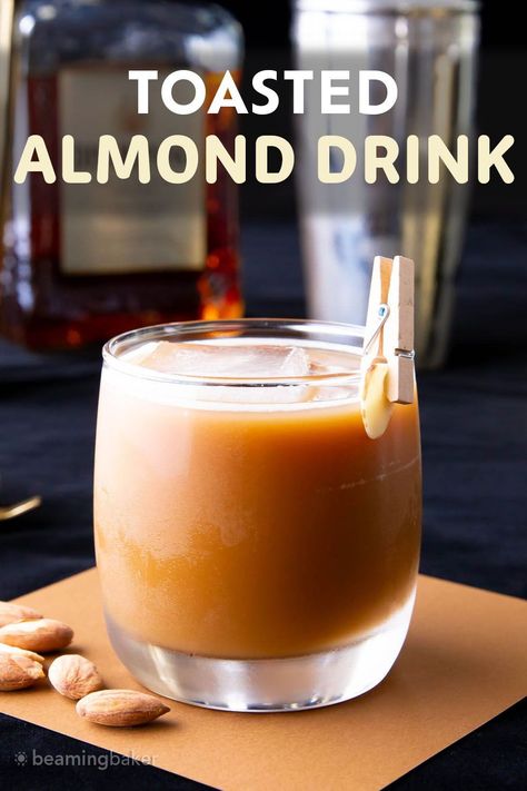 Toasted Almond Drink from Beaming Baker. The Toasted Almond Drink is a delightfully sweet, amaretto-based coffee cocktail well-balanced with cream for a simple and delicious treat! Almond Drink Recipe, Toasted Almond Drink, Almond Cocktails, Cocktails Recipes Vodka, Almond Liquor, Almond Drink, Kahlua Drinks, Healing Drinks, Easy Fun Recipes