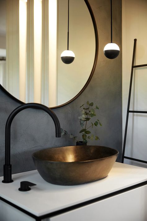 Project Holistic House - Spain | Estiluz Official Matte Black Faucet, Bronze Sink, Single Pendant Lighting, Standard Lamps, Dimmable Led Lights, Light Sculpture, Suspension Light, Suspension Lamp, Contemporary Lighting